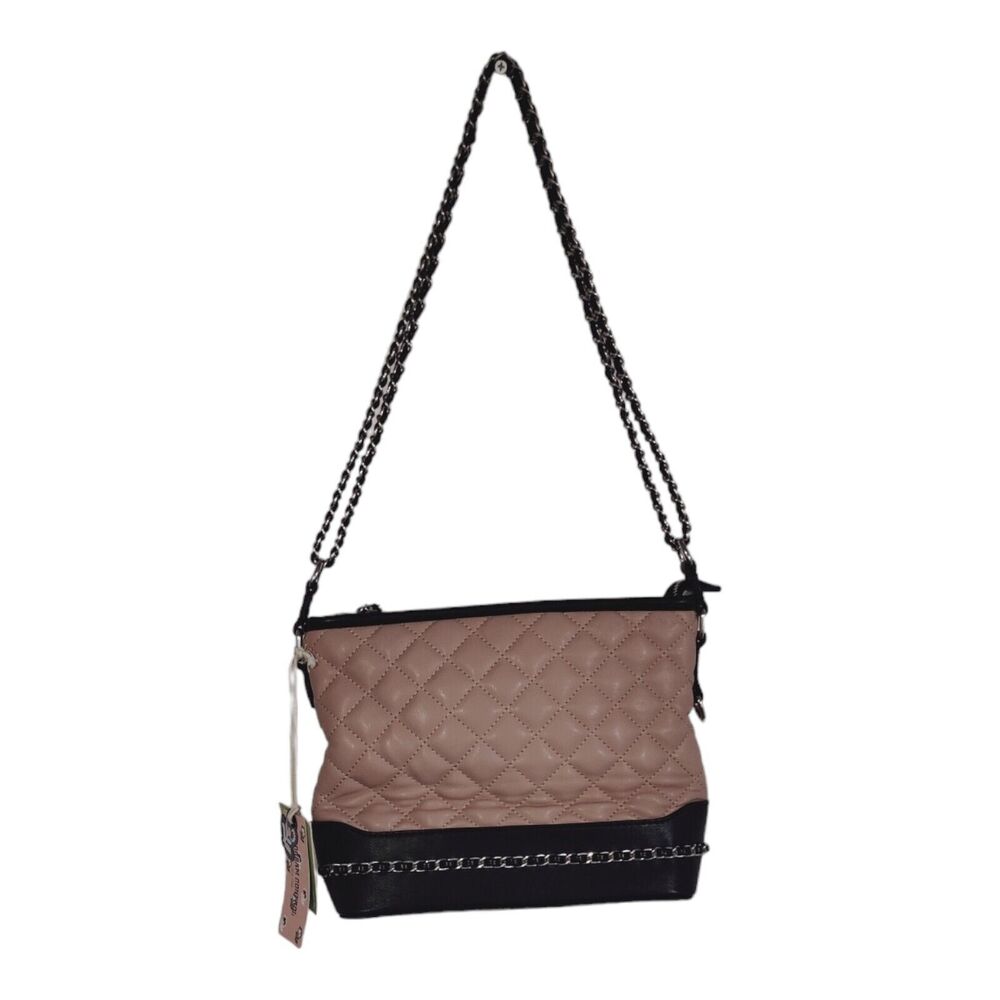 Dream Control Dusty Pink Purse quilted faux Vegan Leather with Chain Strap